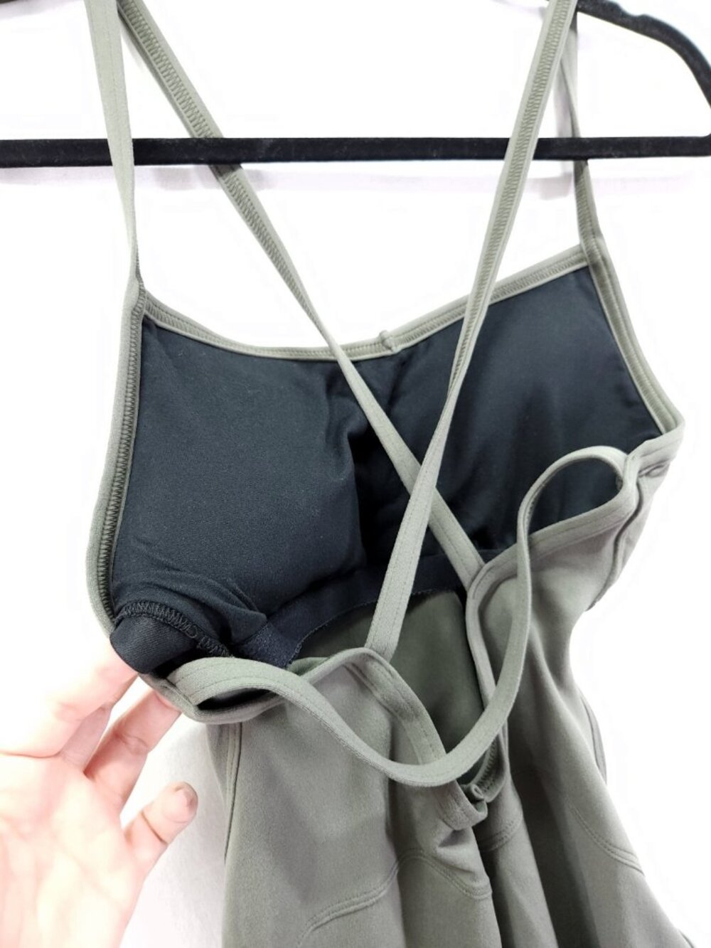 Bombshell Sportswear Sculpt Full Bodysuit Size Medium Olive Green - Picture 9 of 15